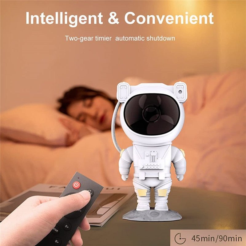 Galaxy Star Projector Night Light - Astronaut Theme Room Decor, Starry Sky Lamp for Bedroom Decoration and Unique Gift Idea