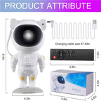 Galaxy Star Projector Night Light - Astronaut Theme Room Decor, Starry Sky Lamp for Bedroom Decoration and Unique Gift Idea