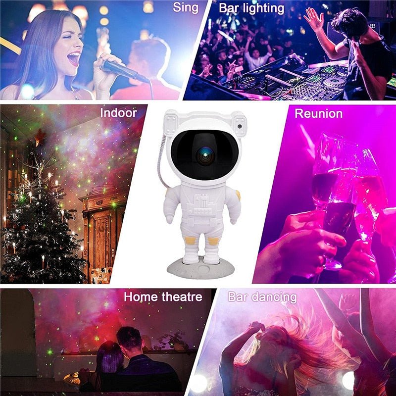 Galaxy Star Projector Night Light - Astronaut Theme Room Decor, Starry Sky Lamp for Bedroom Decoration and Unique Gift Idea
