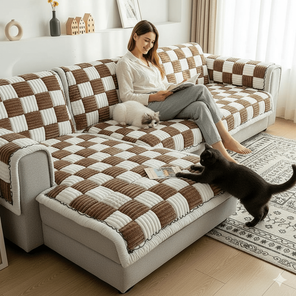 GardenGuard – Elegant Sofa Protector with Non-Slip Backing for Style & Comfort