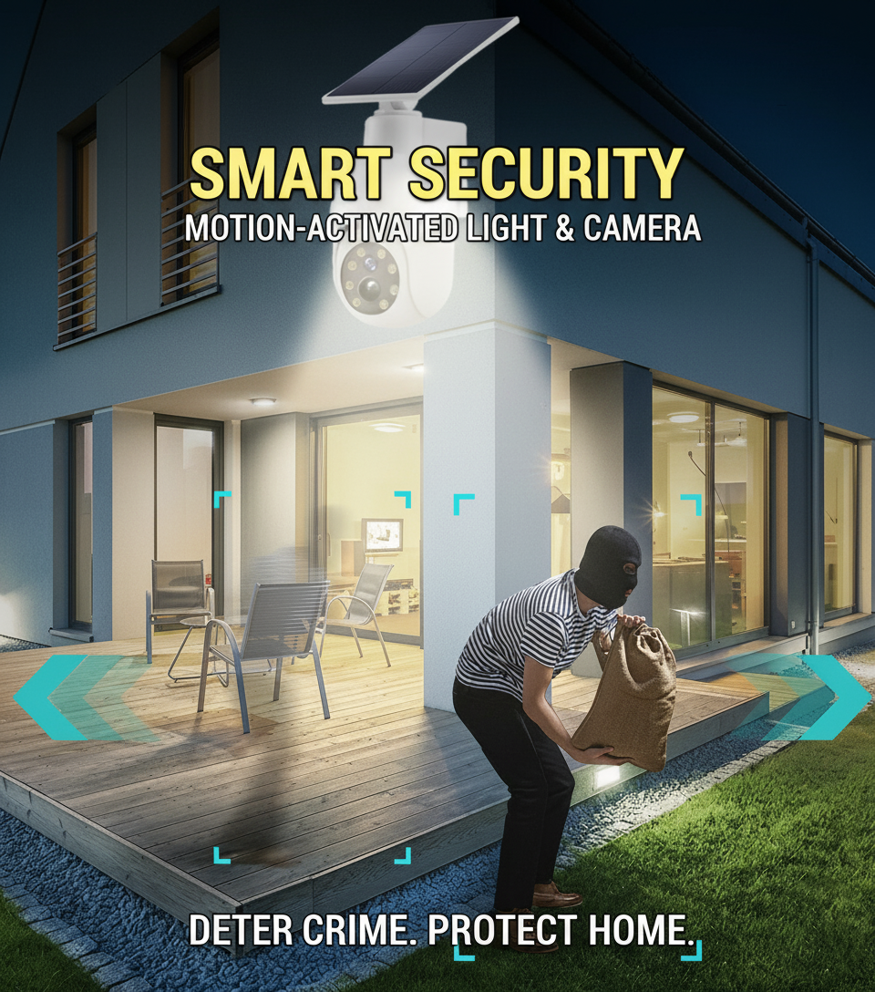 Solar Powered Motion Sensor Smart Rainproof Dummy Camera