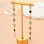 Gem Drop Hoop Earrings