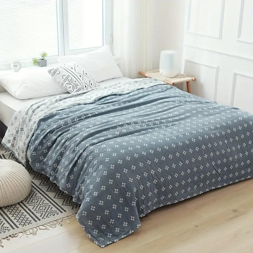 Cotton Geometric Blanket Throw