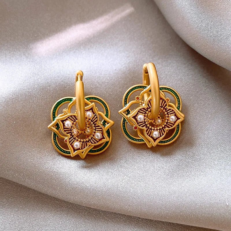Geometric Rangoli Jhumka Earrings