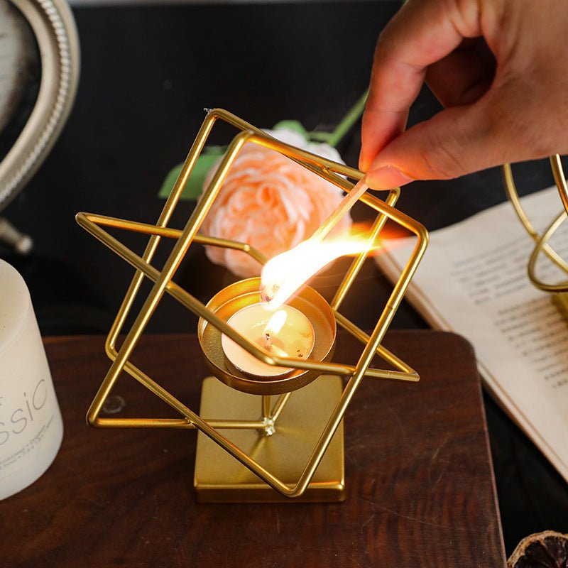 Gildora Classic Candleholder | Premium metal gold candlestick for living room and dining table