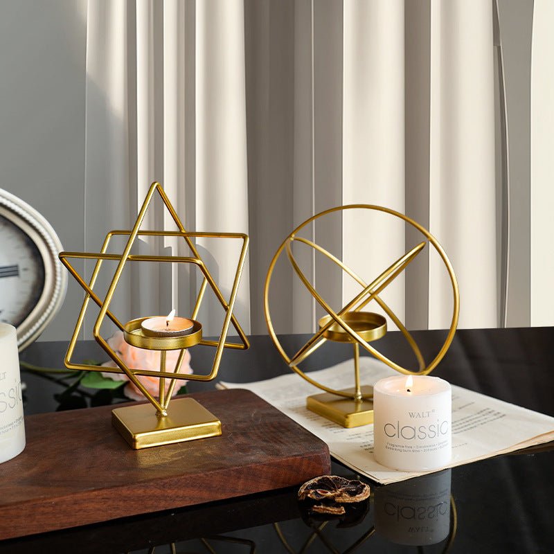 Gildora Classic Candleholder | Premium metal gold candlestick for living room and dining table