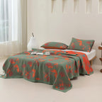 GinkgoQuilt – Cotton Bedding Set with Botanical Reversible Design