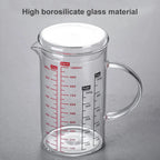 Glass Measuring Cup Food Grade High Borosilicate Glass Cups with Lid