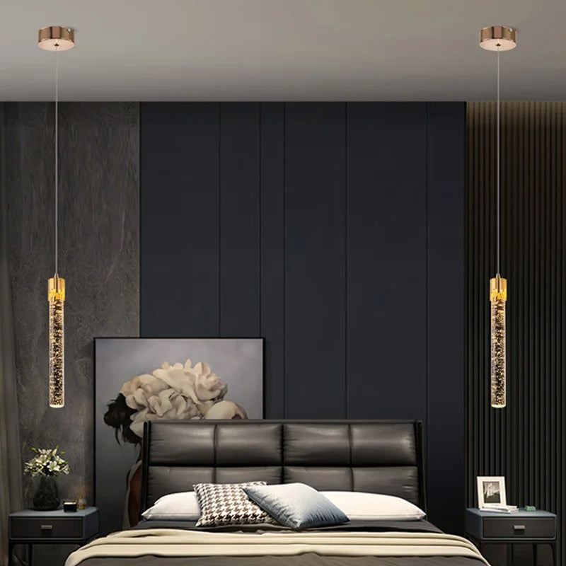 Glass Pendant Lamp in Cylindrical Shape - Lustreau