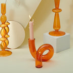 Glass vase candle holder