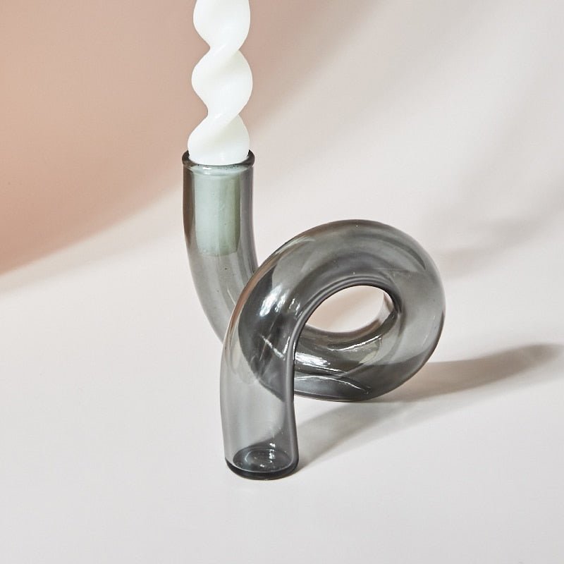 Glass vase candle holder