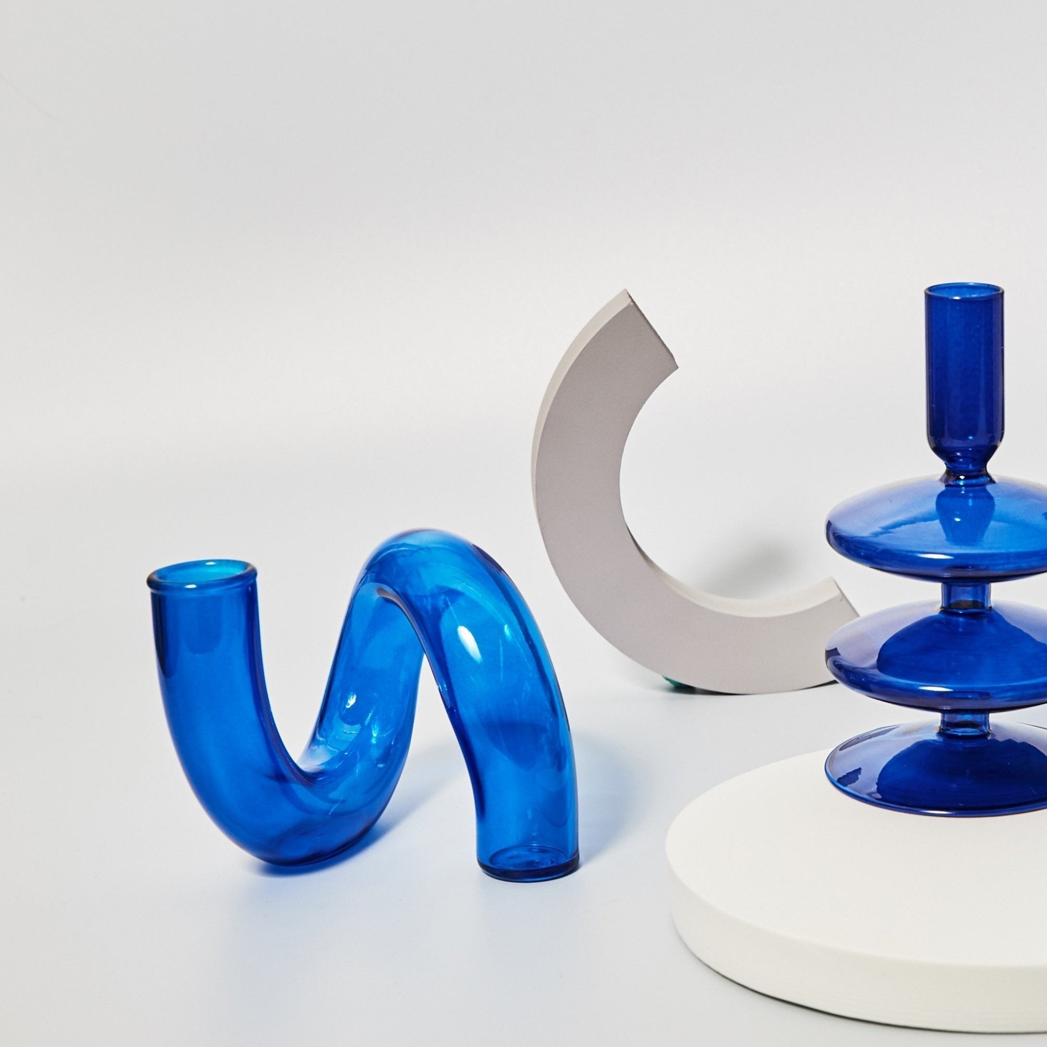 Glass vase candle holder