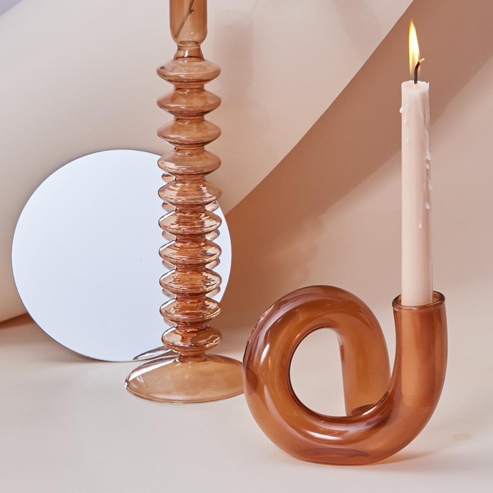 Glass vase candle holder
