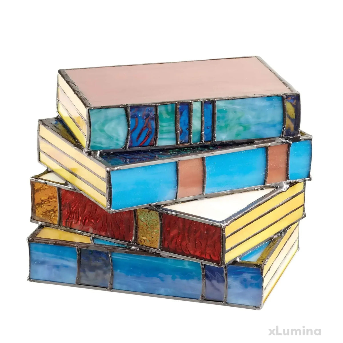Stained Glass Book Lamp Multicolor