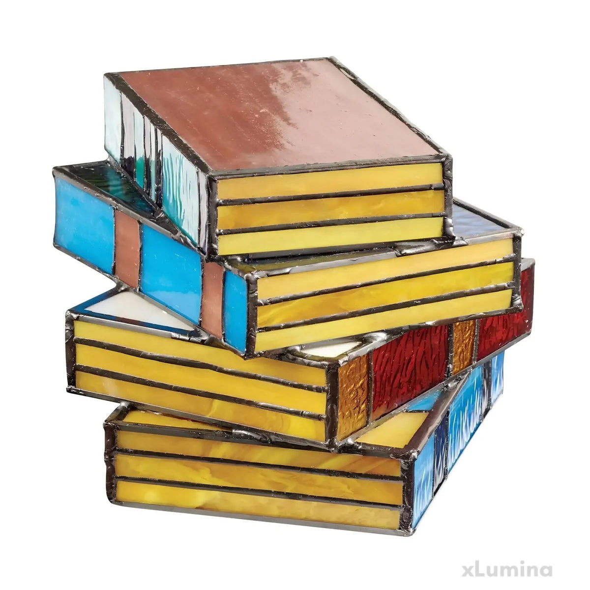 Stained Glass Book Lamp Multicolor
