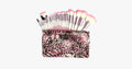 24-piece Pink Leopard Brush Set