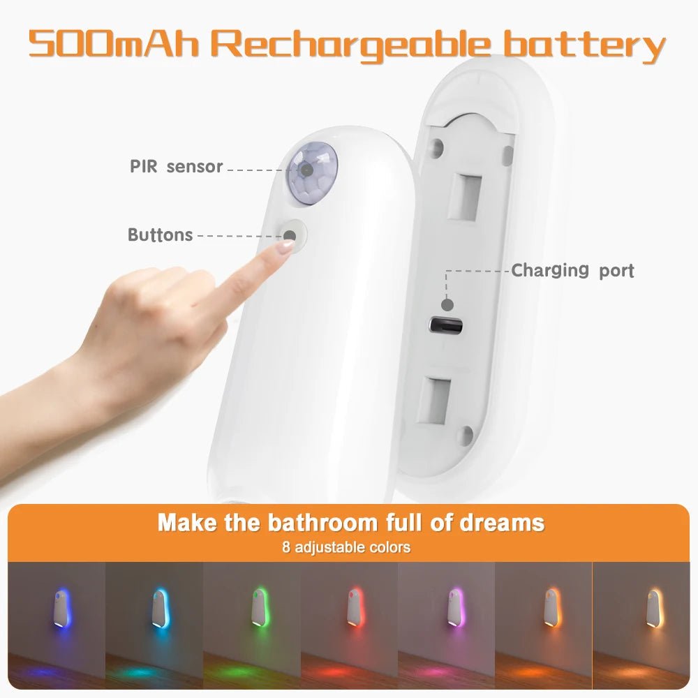 GlowBowl Motion – Motion Detector Toilet Light with 7 RGB Colors