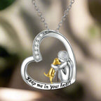 SilverHeart | Silver Necklace with Heart Dog and Zirconia Stone