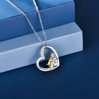 SilverHeart | Silver Necklace with Heart Dog and Zirconia Stone