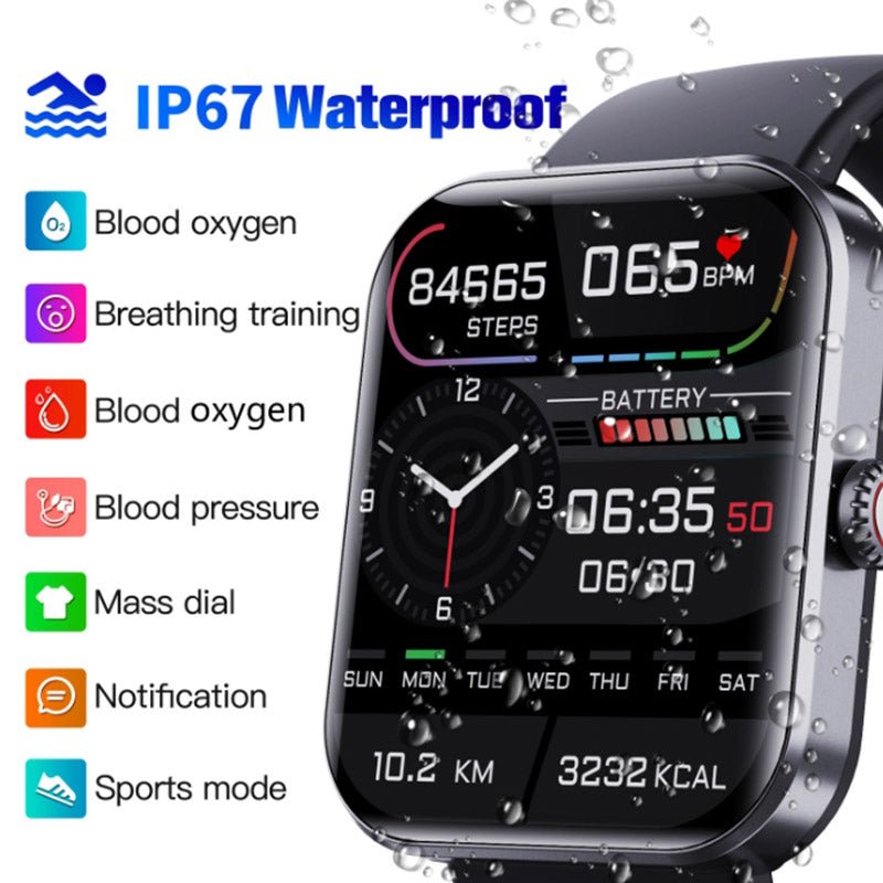 GlucoWatch Health Monitoring Smartwatch with Heart Rate and Sleep Tracking