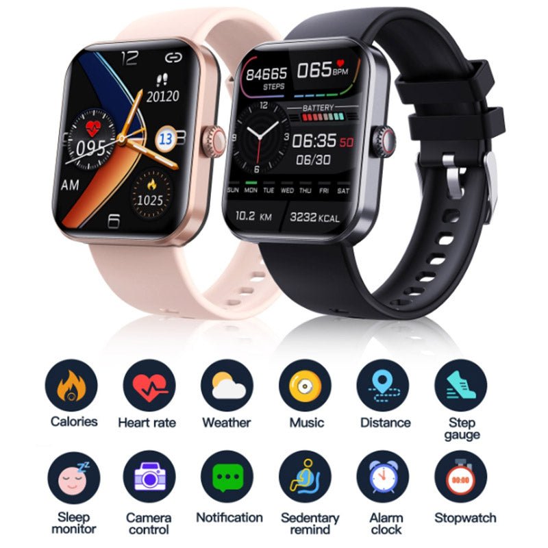 GlucoWatch Health Monitoring Smartwatch with Heart Rate and Sleep Tracking