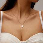 Gold Accented Circle Letter Initial Necklace