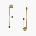 Modern Gold Wall Sconce – Dual Frosted Glass Lights