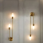Modern Gold Wall Sconce – Dual Frosted Glass Lights