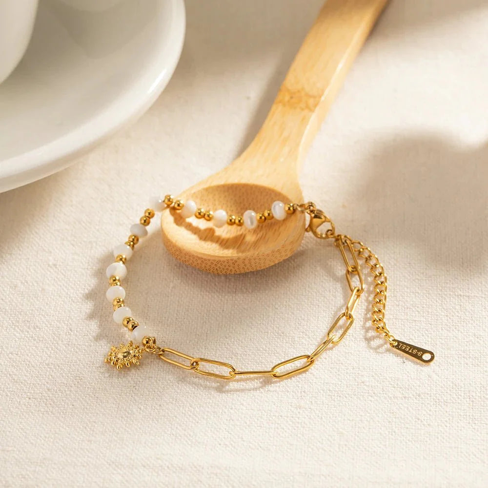 Golden Paperclip Boho Sun Bracelet