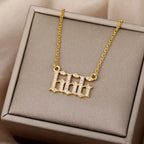 Zirconia English Numbers Necklace – Seraphina