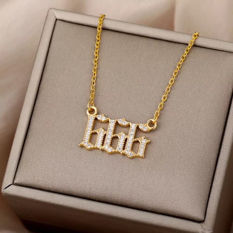 Zirconia English Numbers Necklace – Seraphina