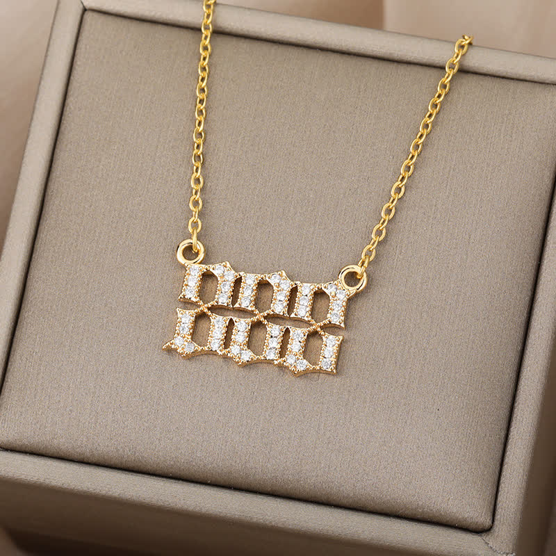 Zirconia English Numbers Necklace – Seraphina