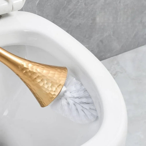 GOLDENLUXE – Sculpted Toilet Brush with Elegant Metallic Design for Modern Bathrooms
