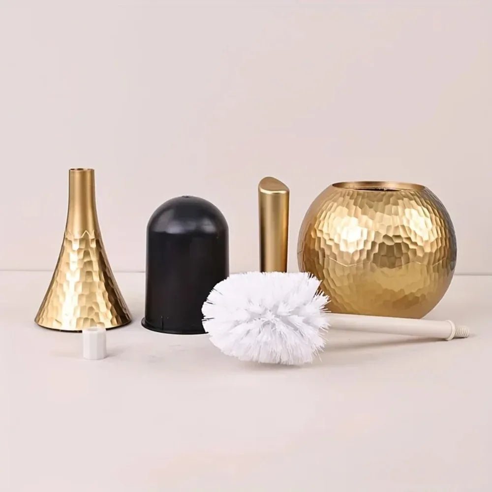 GOLDENLUXE – Sculpted Toilet Brush with Elegant Metallic Design for Modern Bathrooms