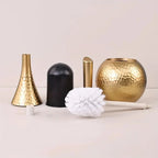 GOLDENLUXE – Sculpted Toilet Brush with Elegant Metallic Design for Modern Bathrooms