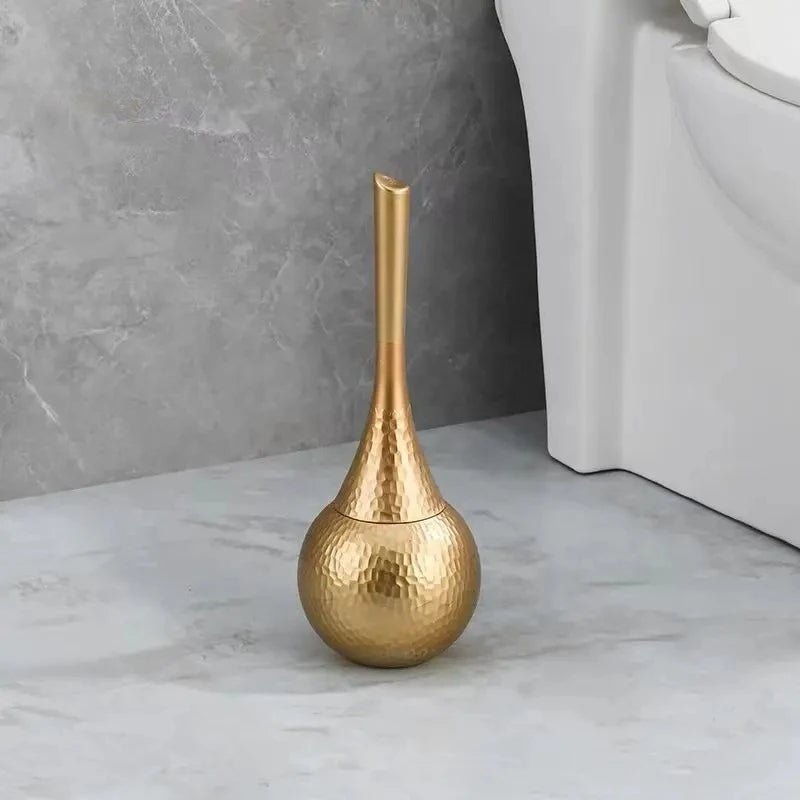 GOLDENLUXE – Sculpted Toilet Brush with Elegant Metallic Design for Modern Bathrooms