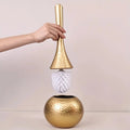 GOLDENLUXE – Sculpted Toilet Brush with Elegant Metallic Design for Modern Bathrooms