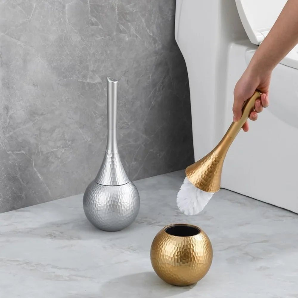 GOLDENLUXE – Sculpted Toilet Brush with Elegant Metallic Design for Modern Bathrooms