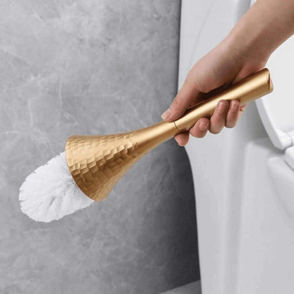 GOLDENLUXE – Sculpted Toilet Brush with Elegant Metallic Design for Modern Bathrooms