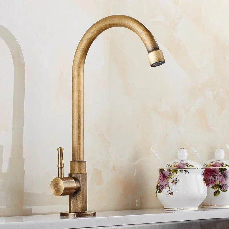 Aethel Tap – 300 mm High Spout in Elegant Antique Brass