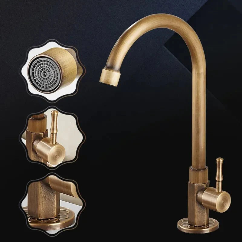 Aethel Tap – 300 mm High Spout in Elegant Antique Brass