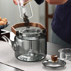 Grijzen Teekanne | Wood & Glass, Tea Maker
