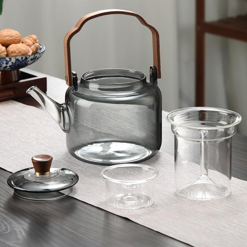 Grijzen Teekanne | Wood & Glass, Tea Maker