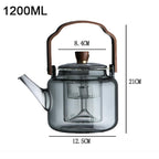Serenya – Smoked Glass & Wood Tea Infuser | Elegant Teaware for Loose Leaf Brewing