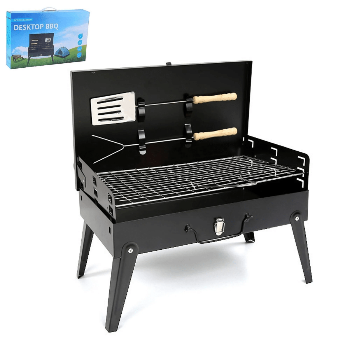 Grillmate Fold – Foldable Steel Suitcase Grill for Garden, Camping & Outdoor BBQ
