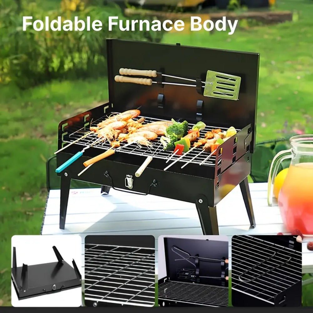 Grillmate Fold – Foldable Steel Suitcase Grill for Garden, Camping & Outdoor BBQ