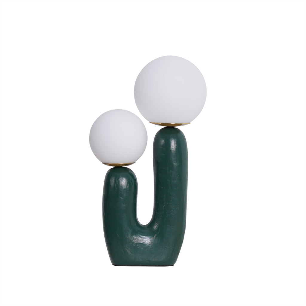 Contemporary Style Table Lamp with Natural Accent