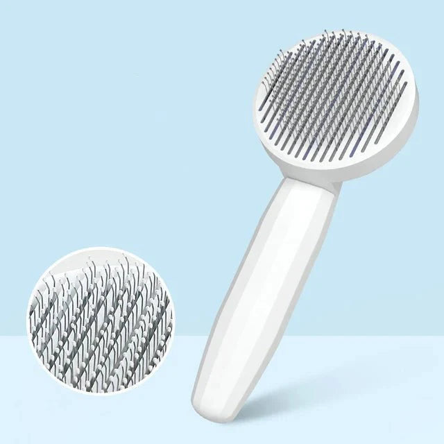 GROOMCLICK – Self-Cleaning Cat Brush for Gentle Grooming & Less Shedding
