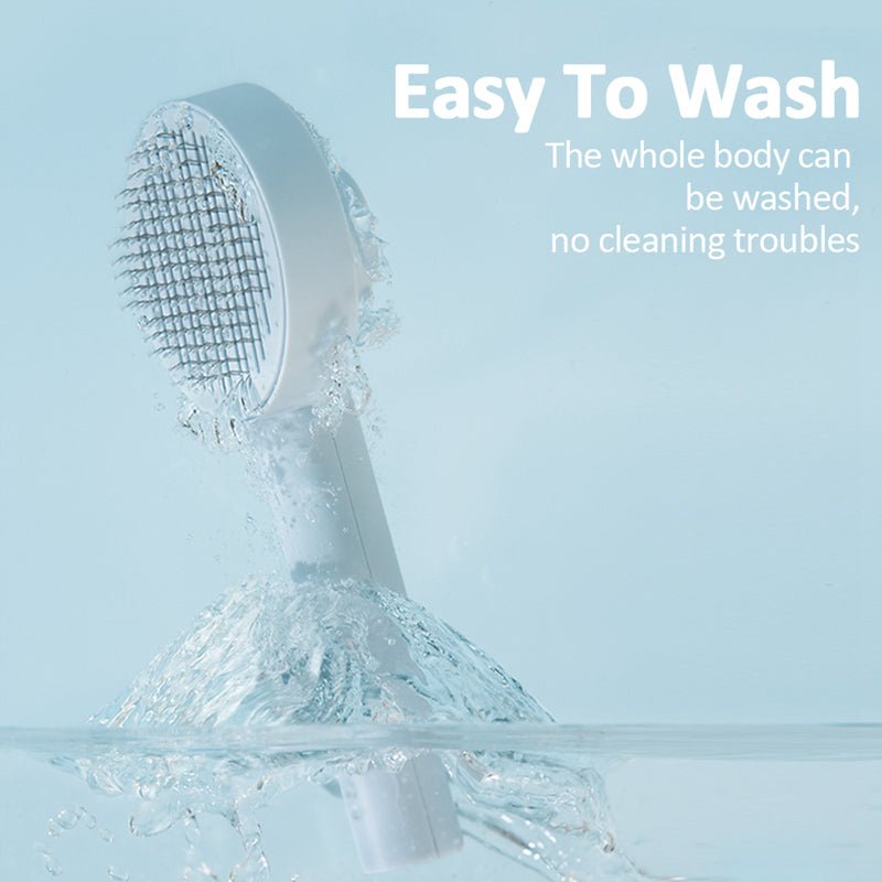 GROOMCLICK – Self-Cleaning Cat Brush for Gentle Grooming & Less Shedding