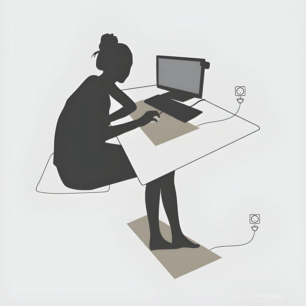 Grounding mat made of carbon leather for electronic devices and health